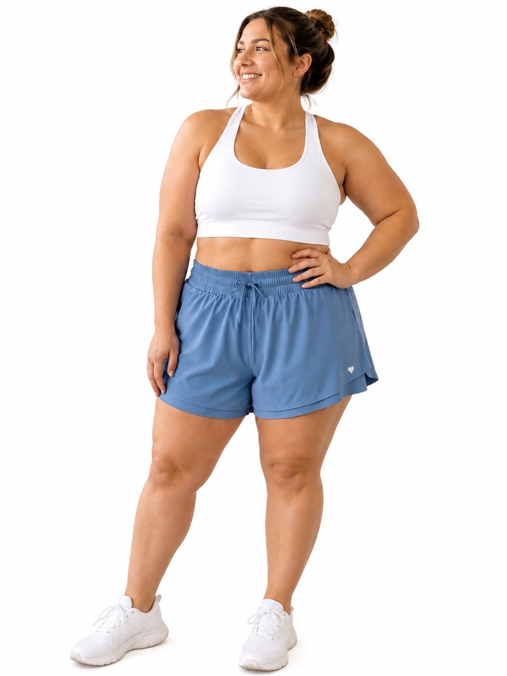 NWOT Lands' End Blue XL Women's Athletic Shorts with Drawstring